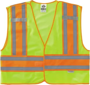 Public Safety Reflective Vest, High Visibility, ANSI Compliant, Breakaway, 6XL/7XL, Ergodyne GloWear 8245PSV,Lime
