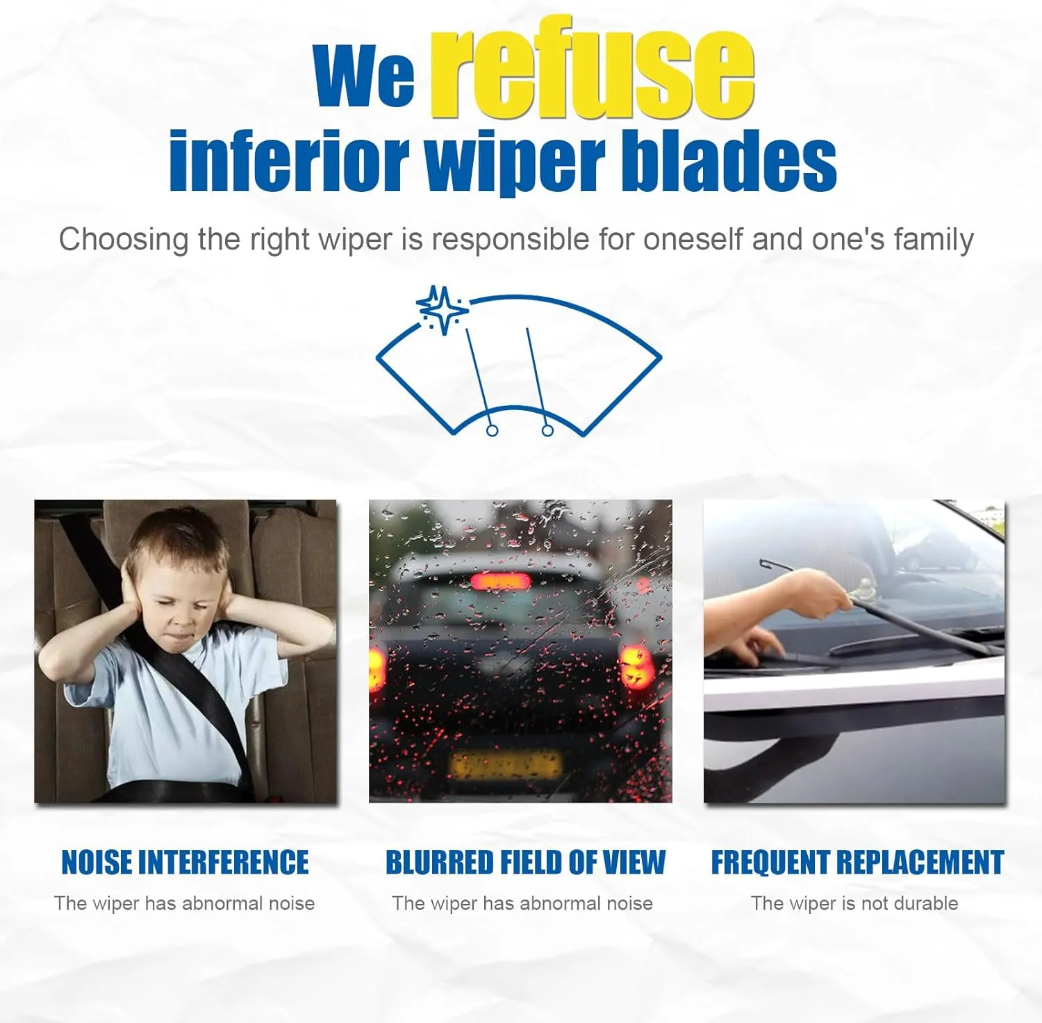 Quality All-Season Premium Windshield Wiper Blade Replacement For Mercedes-Benz C43 AMG C300 2016-2020, Easy For Installation 22" 22"(pack of 2）