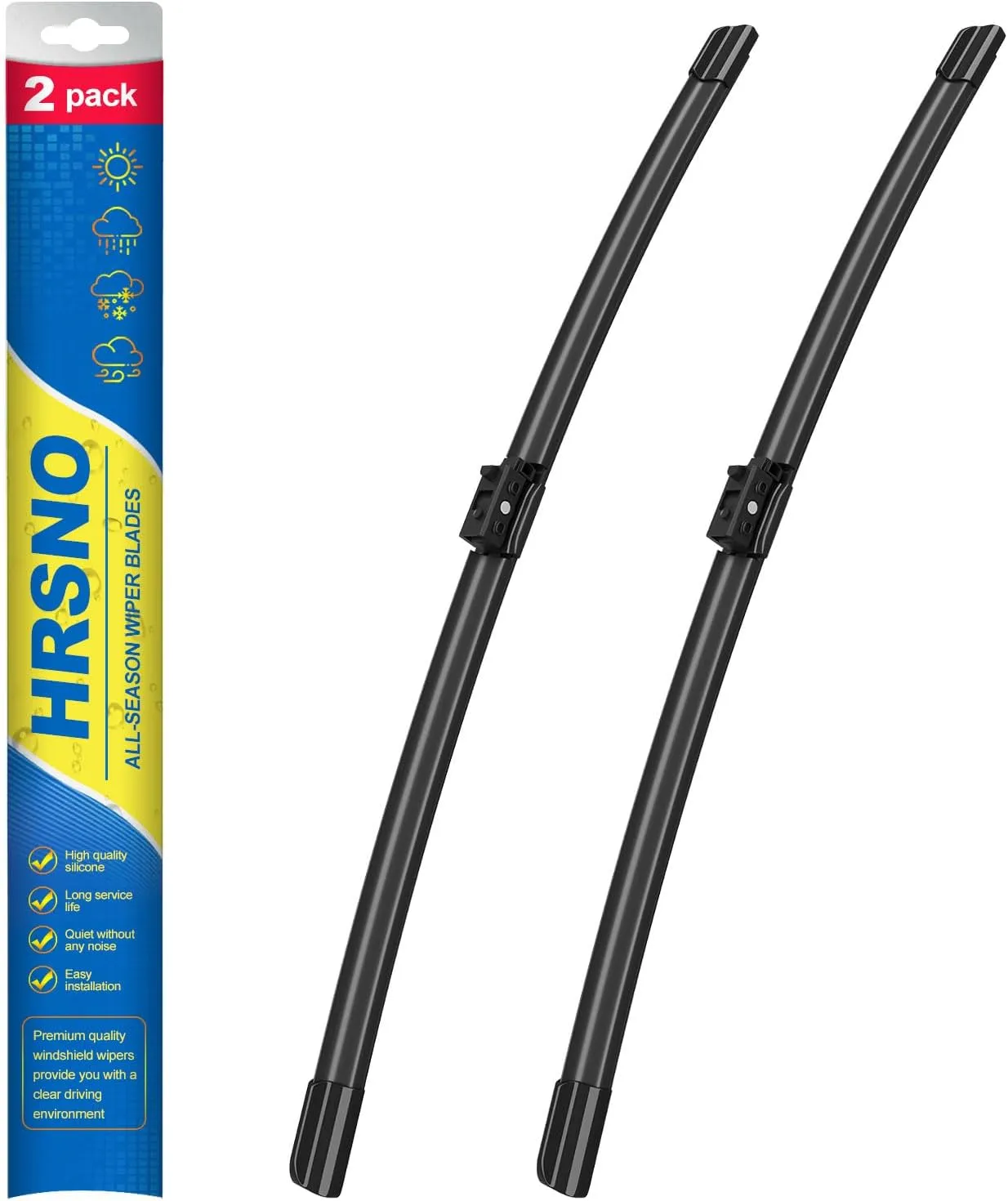 Quality All-Season Premium Windshield Wiper Blade Replacement For Mercedes-Benz C43 AMG C300 2016-2020, Easy For Installation 22" 22"(pack of 2）