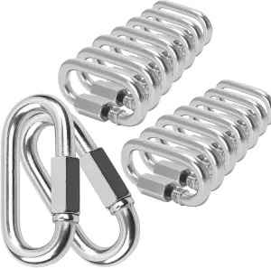 Quick Links, Chain Links Connector, 620lbs Capacity Heavy Duty Carabiner Clips, Galvanized Thread Quick Link Hardware for Safety Chain Swing Gym Hammock, Screw Lock Oval Locking Carabiner