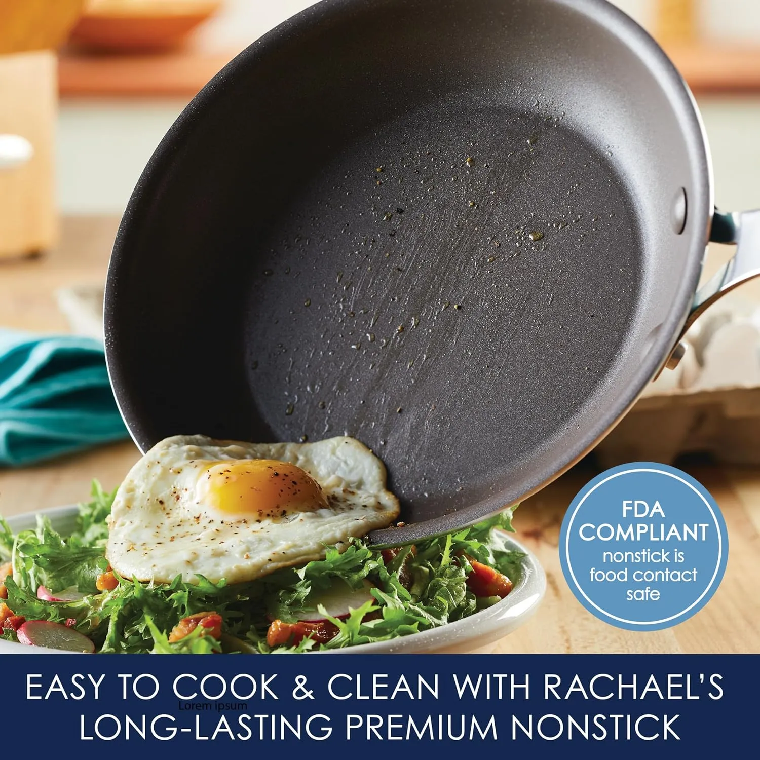 Rachael Ray Cook   Create Nonstick Frying Pan/Skillet, 10 Inch, Agave Blue