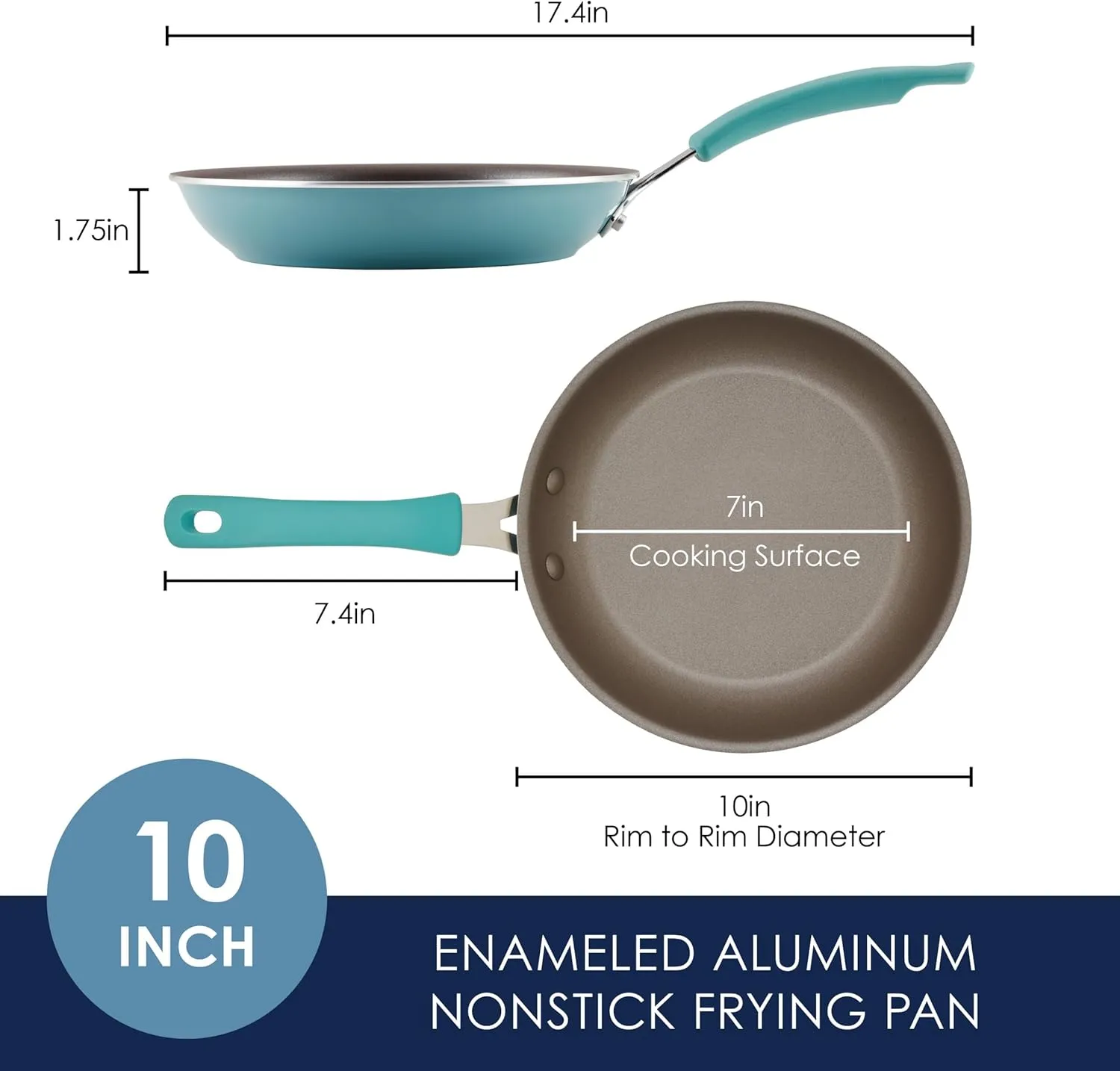Rachael Ray Cook   Create Nonstick Frying Pan/Skillet, 10 Inch, Agave Blue