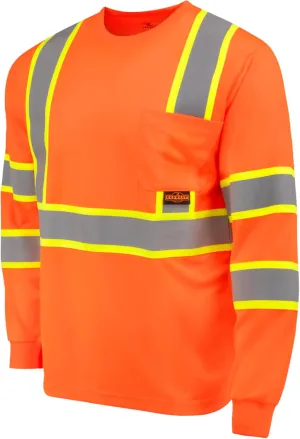 Radians Standard Safety Shirt, Hi-Vis Orange