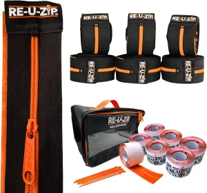 RE-U-ZIP® Heavy-Duty Reusable Dust Barrier Zipper | 6-Pack | Patented Hook & Loop System | Cost-Effective & Reliable | Lockable Safety Feature