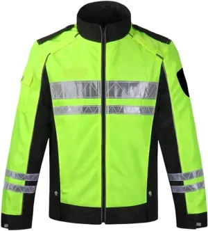 Reflective Gear, Cycling Reflective Suit Cloth Safety Jacket Fluorescent Warm Jacket with Zipper Outdoor Activity