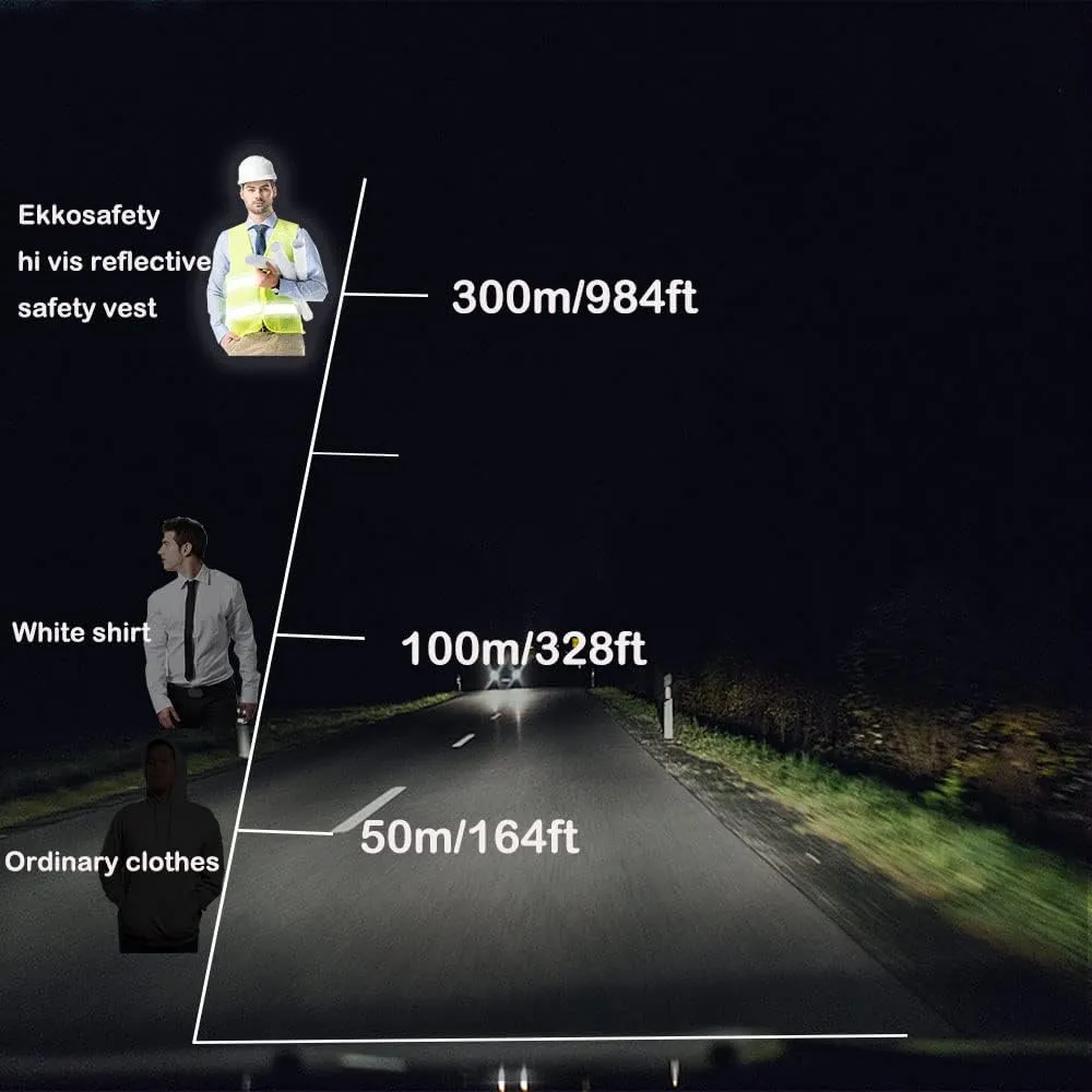 Reflective Mesh Safety Vests for Men Women with 10 Pockets and Zipper Front High Visibility Vest Reflective Safety Work Vest,Meets ANSI/ISEA Standards(EKG-Black-XL)