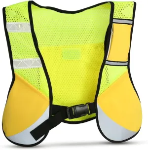 Reflective Running Vest,2 Colors Night Sporting Reflective Safety Reflective Jacket for Night Cycling Running (Yellow)
