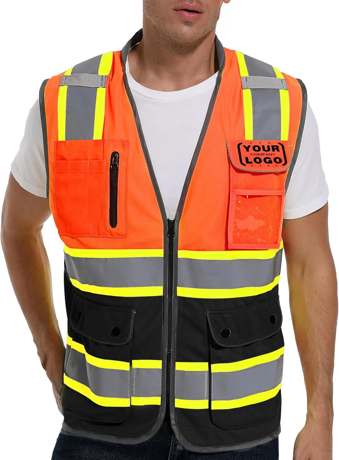 Reflective Safety Vest for Men and Women - High Visibility Construction Vest - Dual Tone Reflective Strips