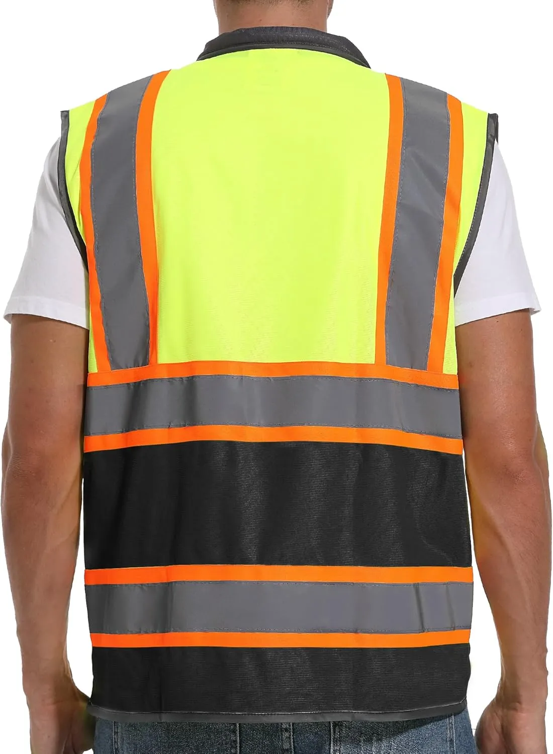 Reflective Safety Vest for Men and Women - High Visibility Construction Vest - Dual Tone Reflective Strips