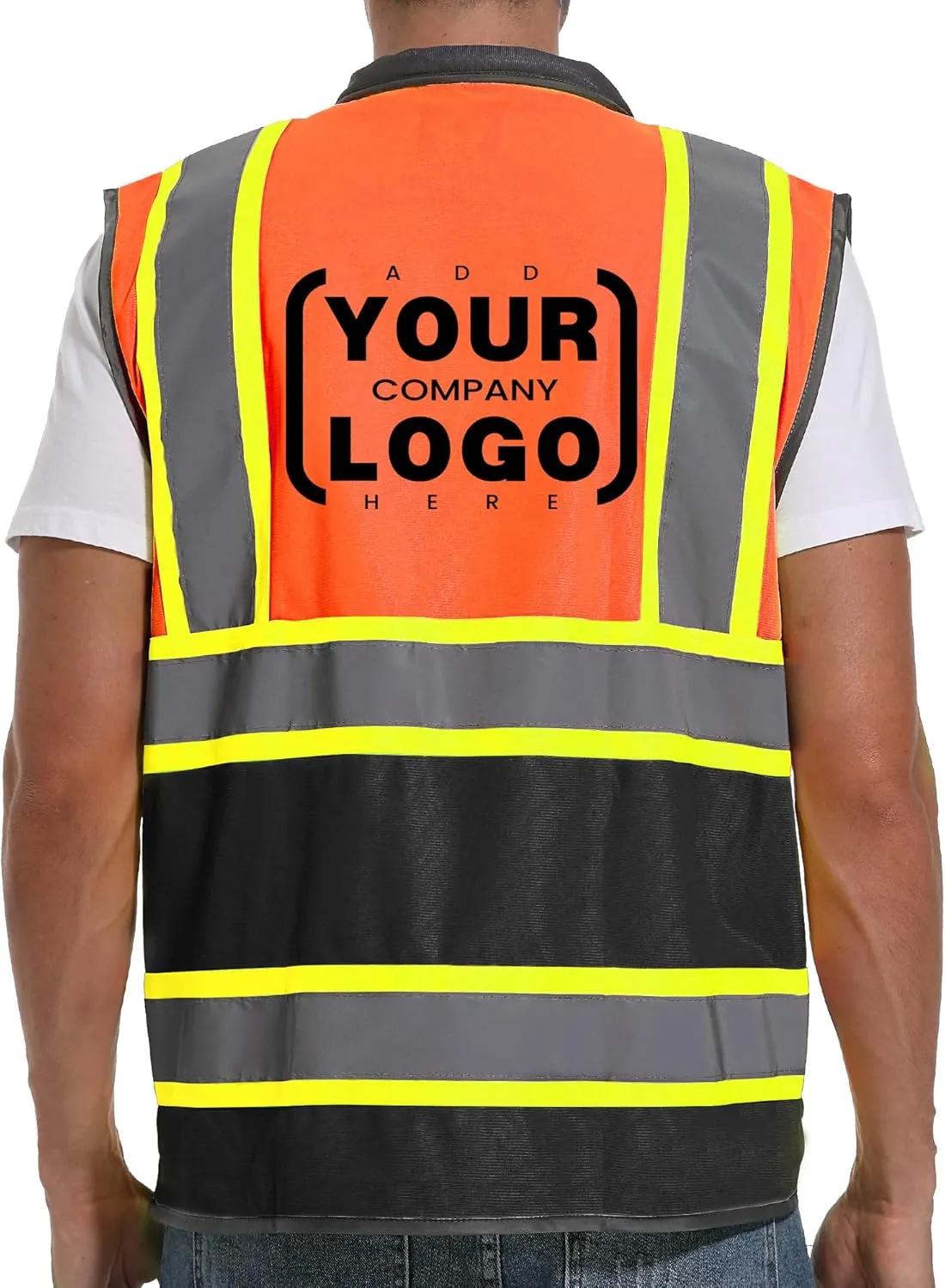 Reflective Safety Vest for Men and Women - High Visibility Construction Vest - Dual Tone Reflective Strips