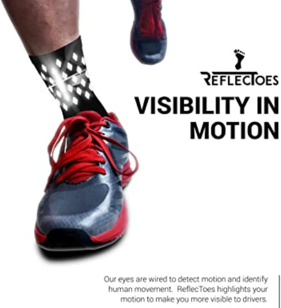 Reflective Socks - High Visibility Cycling and Running Socks for Night Runners, Bikers, and Outdoor Athletes