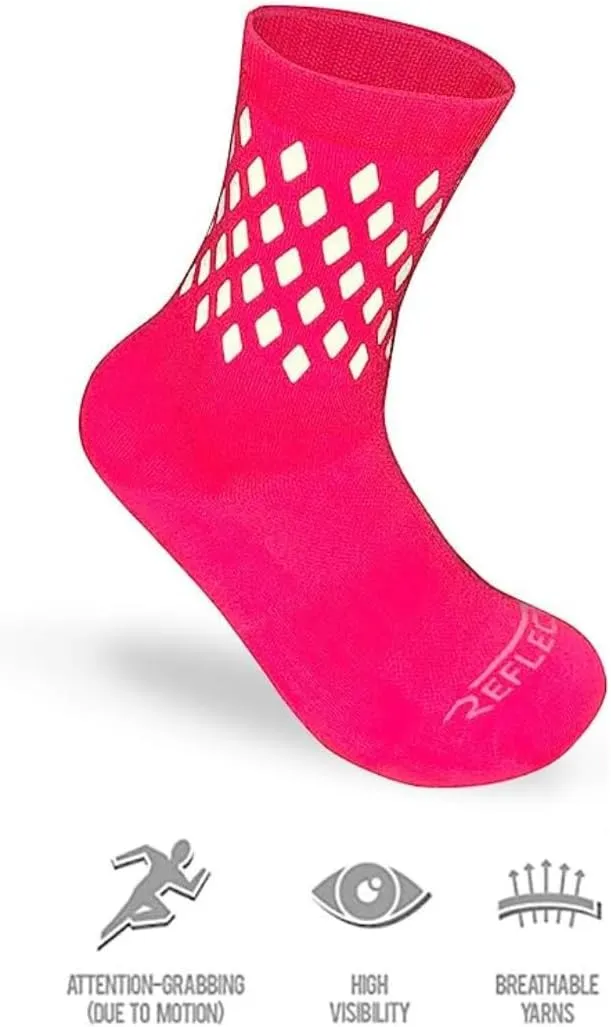 Reflective Socks - High Visibility Cycling and Running Socks for Night Runners, Bikers, and Outdoor Athletes