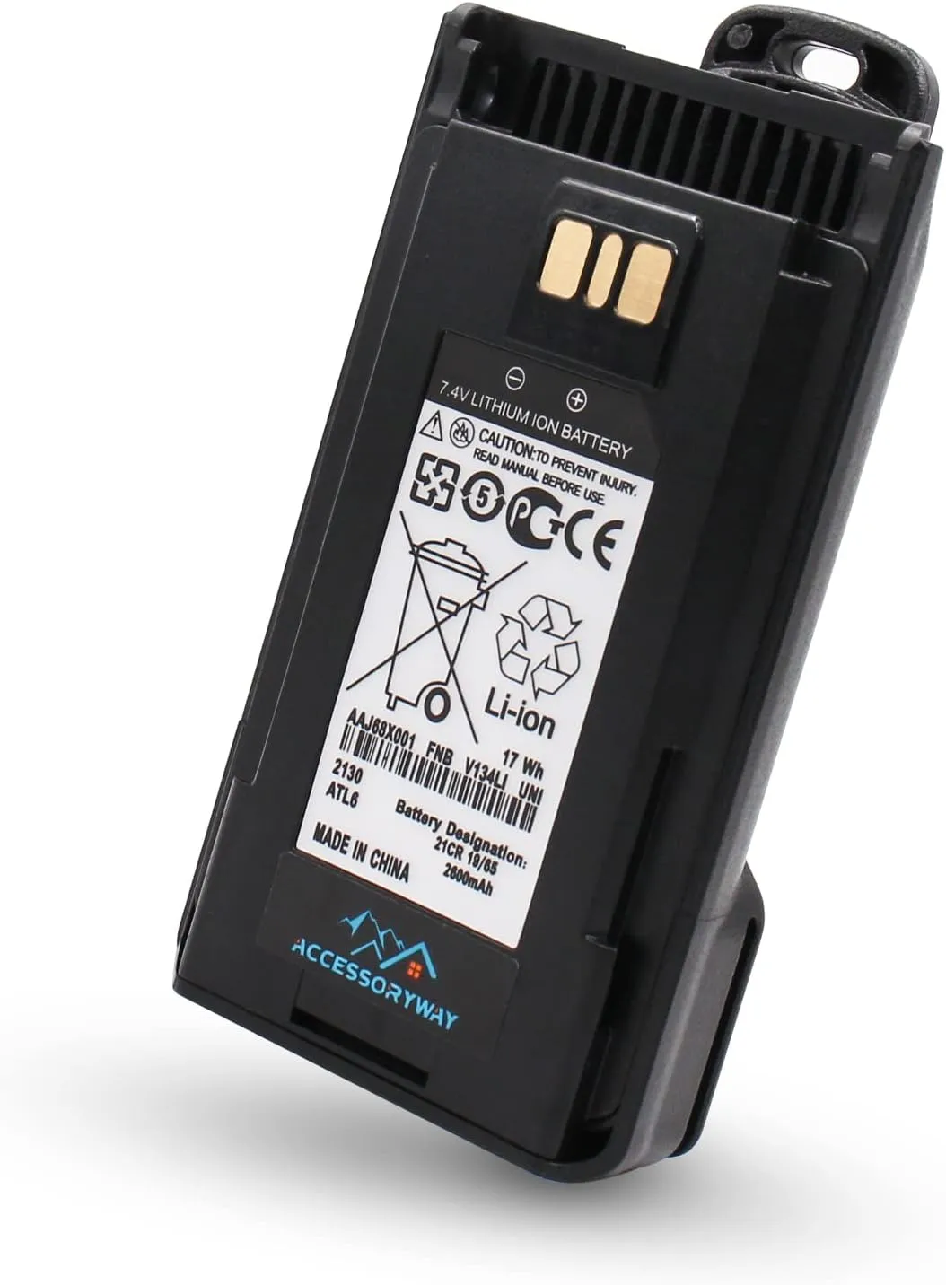 Replace FNB-V134LI 7.4V 2600mAh Li-Ion Battery for vertex Standard VX-260 VX-261 VX-264 EVX-261 VX-451 VX-454 VX-459 Two Way radios FNB-V133Li FNB-V134 FNB-V134LI Replacement Battery with Belt Clip