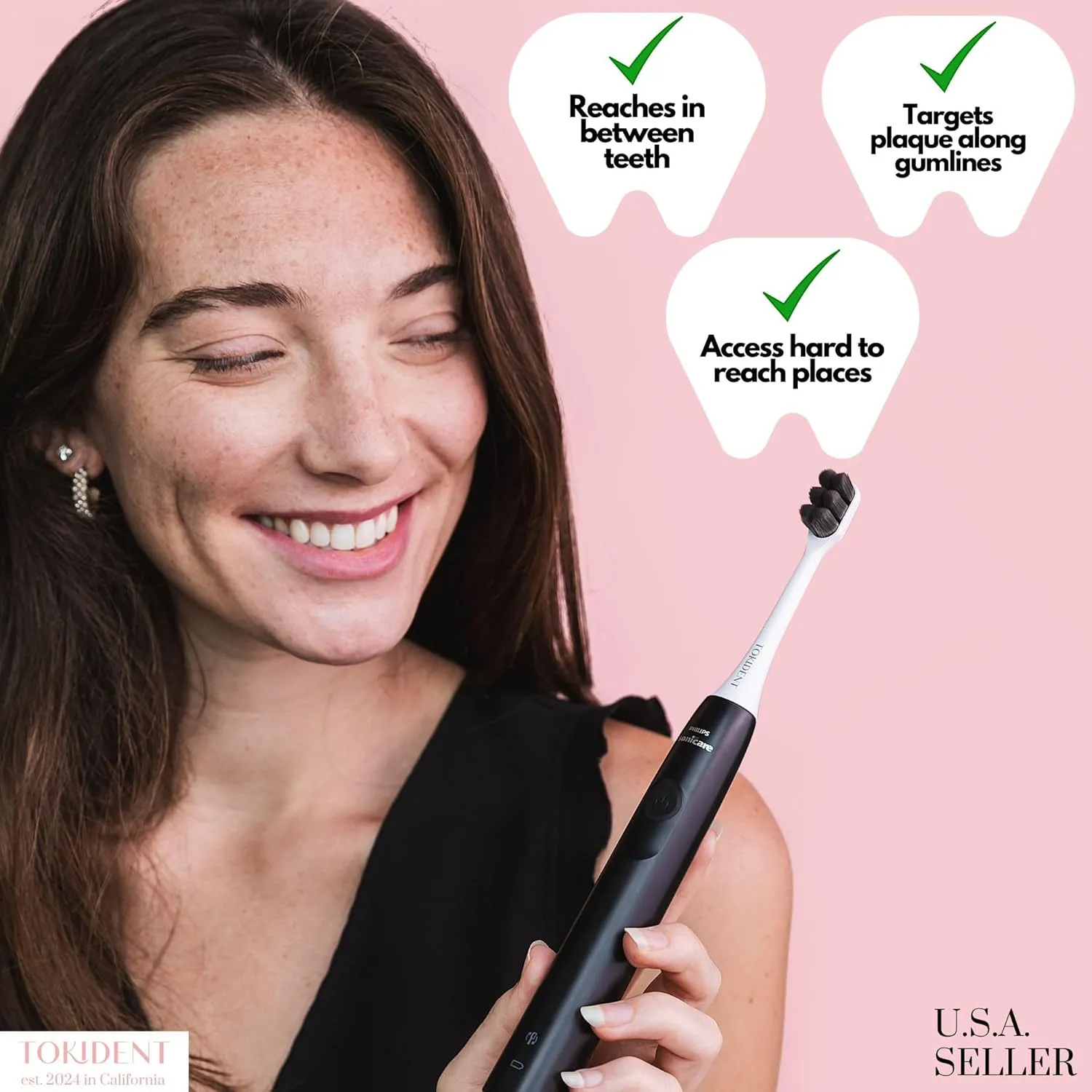 Replacement Brush Heads for Philips Sonicare Electric Brush - Ultra Soft Toothbrush Heads for Sensitive Teeth & Gums - Replacement Head with 10,000 Wave Cut Nano Bristles - 4 Pack - Pearly White