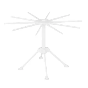 Restaurantware-Met Lux 11 Inch Collapsible Pasta Drying Rack, 1 Spaghetti Noodle Tree Stand - 10 Bar Handles, Quick Set Up, White Plastic Household Noodle Dryer, Rubber Feet, Holds 10 Pounds