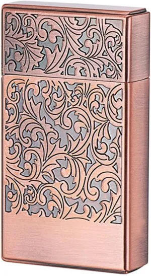 Retro Windproof Torch Lighter, Jet Flame Refillable Metal Lighter for Men Women (Fuel Excluded)(Red Copper)