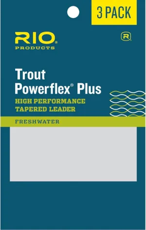 RIO Fly Fishing Power flex-Plus 7.5' 3X Fishing Leaders, Clear, Pack of 3