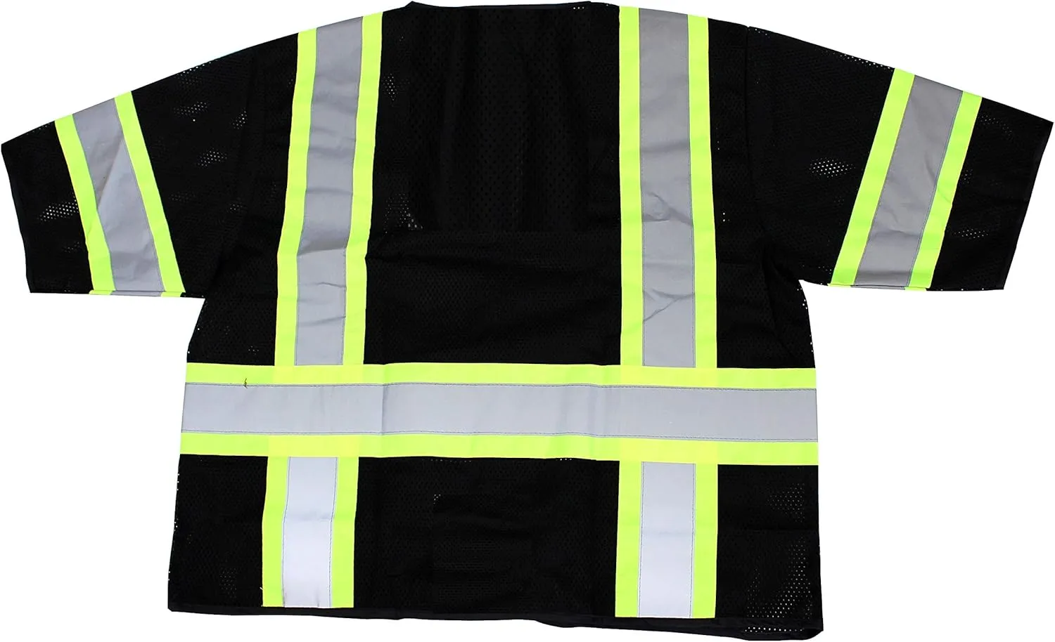 RK-Safety Class 3 Two Tones High Visibility Reflective Strips Breathable Ployester Mesh Vest W/Pockets | ANSI ISEA 107-2015 Certified (Set of 10(small), Black)