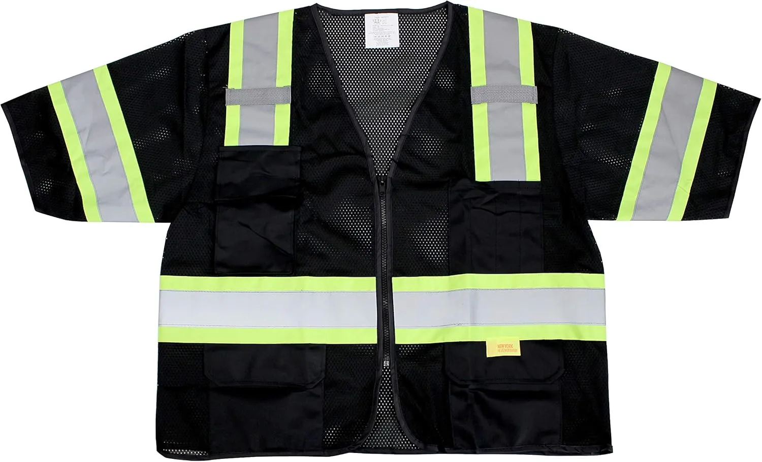 RK-Safety Class 3 Two Tones High Visibility Reflective Strips Breathable Ployester Mesh Vest W/Pockets | ANSI ISEA 107-2015 Certified (Set of 10(small), Black)