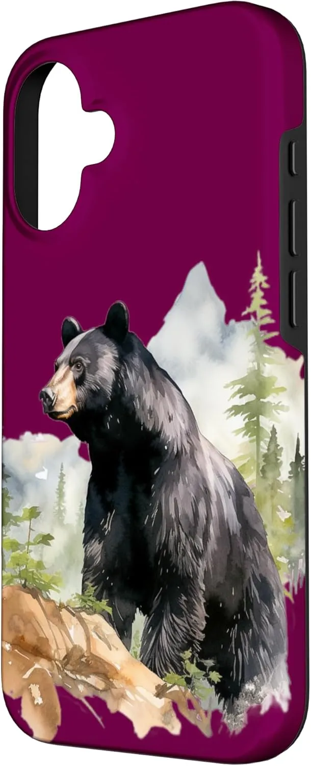 Roaming Bear Wilderness Rock Mountain Woodland Bear Case for iPhone 16