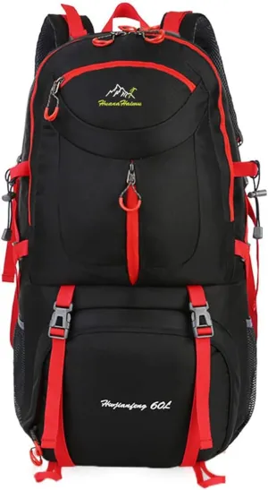 Rojeam Travel Hiking Backpack 40L/50L/60L Daypack for Sport Outdoor Cycling Trekking Climbing Camping, Black, 50L