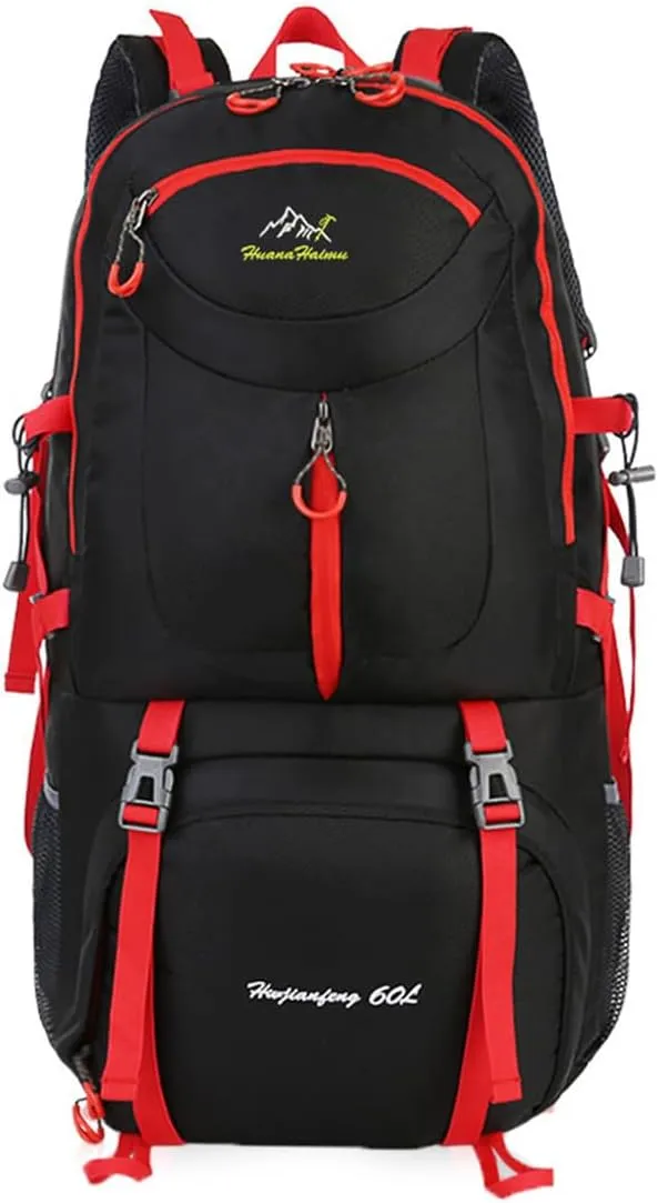 Rojeam Travel Hiking Backpack 40L/50L/60L Daypack for Sport Outdoor Cycling Trekking Climbing Camping, Black, 50L