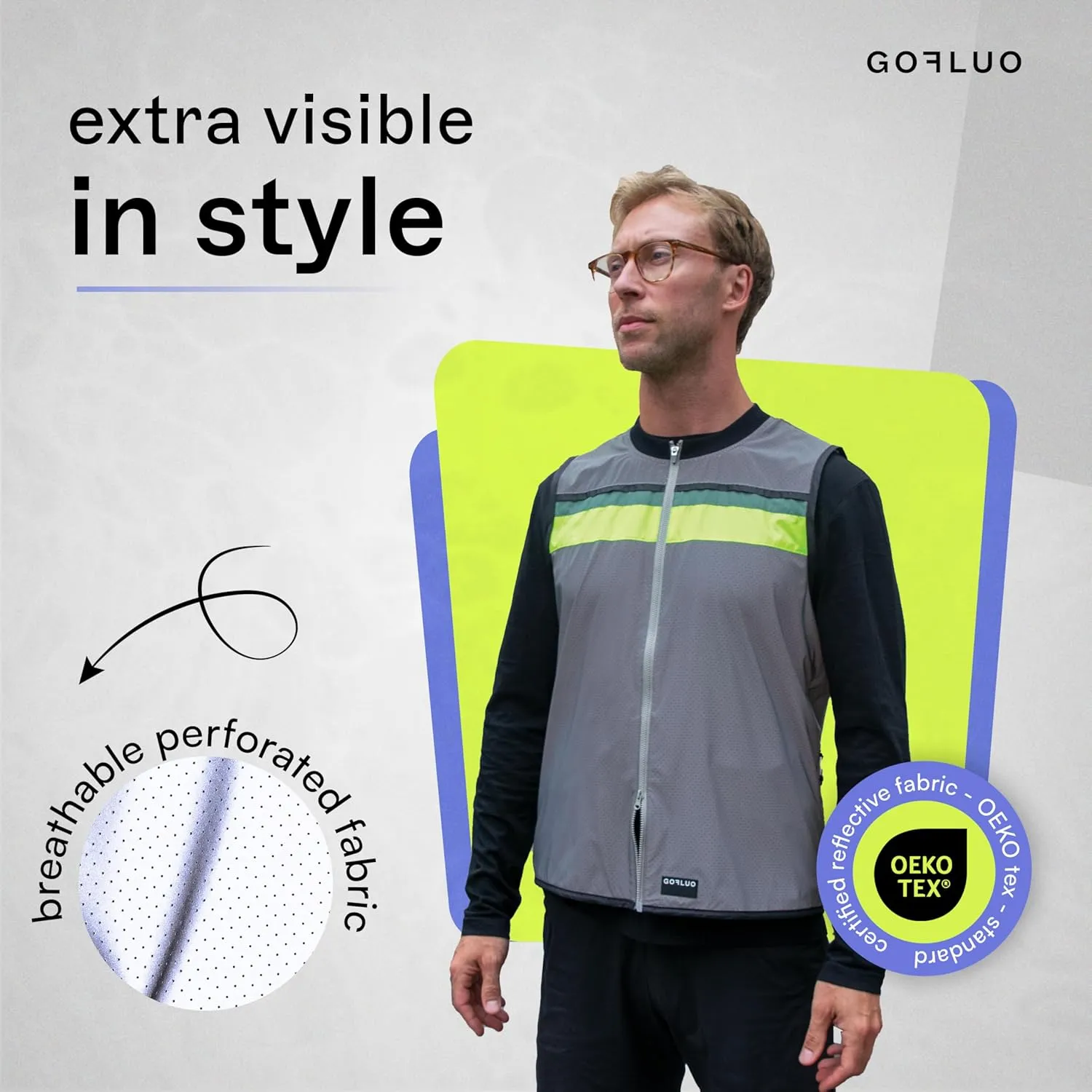 Roman Reflective Vest for Men - Lightweight and Breathable Hi Vis Jacket with Enhanced Visibility
