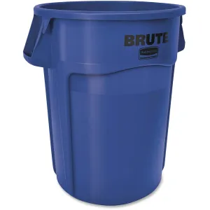Rubbermaid Commercial Products BRUTE Heavy-Duty Round Trash/Garbage Container, 44-Gallon, Blue, for Landscapers/Construction Sites/Restaurants/Back of House/Offices/Warehouses, Pack of 4