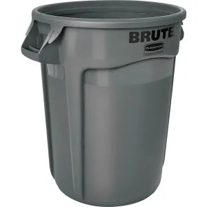 Rubbermaid Commercial Products BRUTE Heavy-Duty Round Trash/Garbage Container, 44-Gallon, Gray, for Landscapers/Construction Sites/Restaurants/Back of House/Offices/Warehouses, Pack of 4