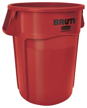Rubbermaid Commercial Products BRUTE Heavy-Duty Round Trash/Garbage Container, 44-Gallon, Red, for Landscapers/Construction Sites/Restaurants/Back of House/Offices/Warehouses, Pack of 4
