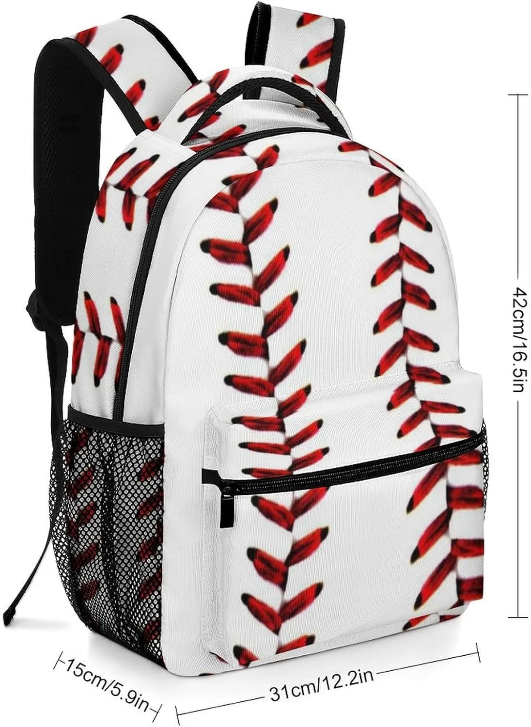 Rucksack Backpack Travel Sport Baseball Print Pattern School Bookbags Double Shoulder Bag for Mens Boys Kids
