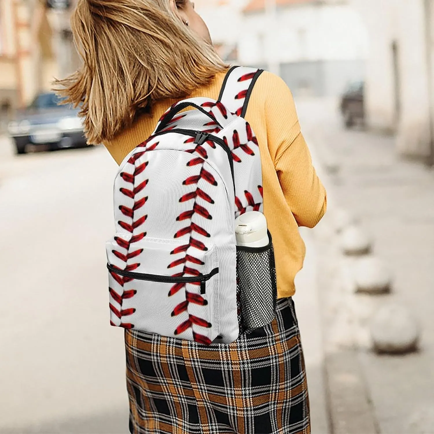Rucksack Backpack Travel Sport Baseball Print Pattern School Bookbags Double Shoulder Bag for Mens Boys Kids