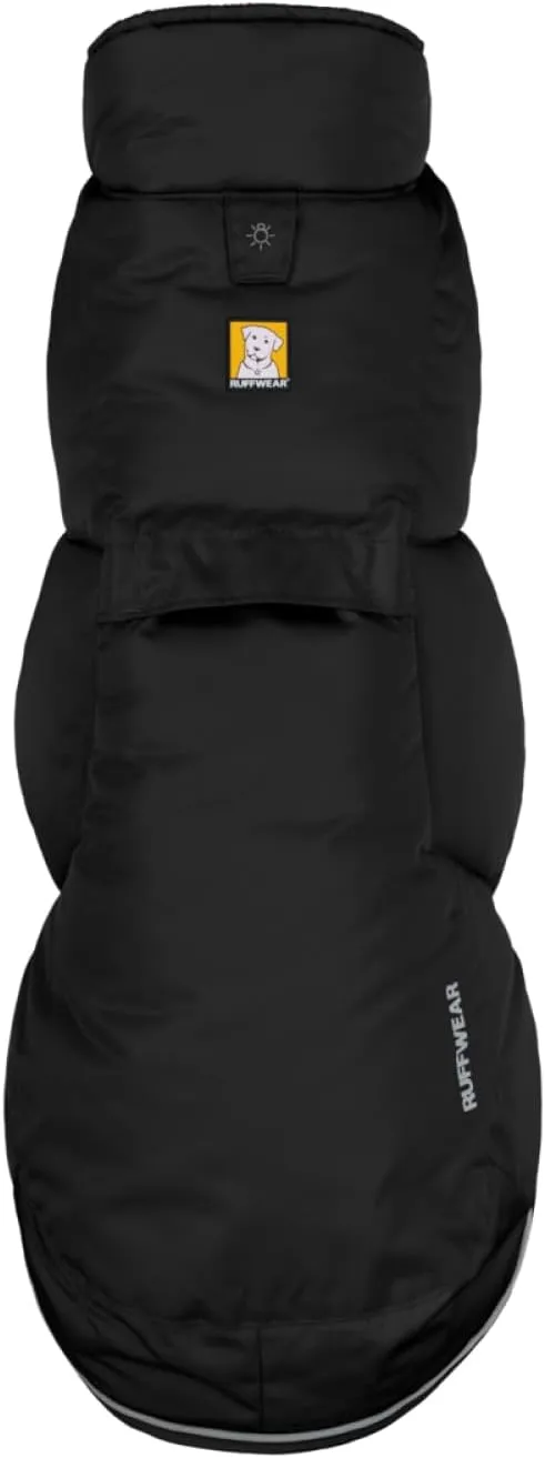 Ruffwear, Quinzee Jacket, Insulated and Water-Resistant Jacket for Dogs with Stuff Sack, Obsidian Black, Small
