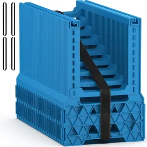 RV Sewer Hose Support 20FT with Secure Rubber Band & Carry Strap, RV Sewer Hose Holder Adjust Height for Travel Trailers, RV, Campers | Avoiding Obstacles & Deep Cradles, Quick Setup/Collapse