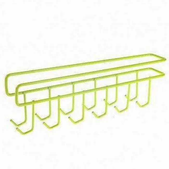 Rynx | 2Pc 12 Hook Iron Hanging Pot Holder Pan Cup Holder Kitchen Storage Utility Cookware Hook Rack Holder Towel Holder Organizer