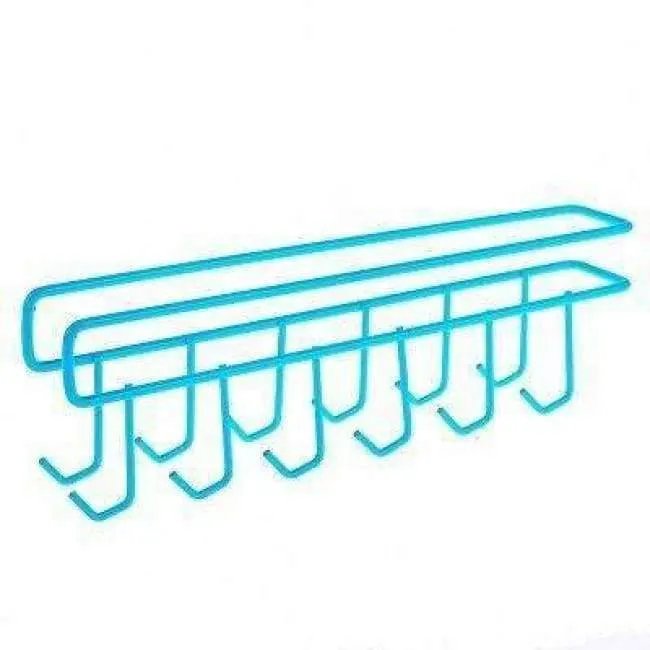 Rynx | 2Pc 12 Hook Iron Hanging Pot Holder Pan Cup Holder Kitchen Storage Utility Cookware Hook Rack Holder Towel Holder Organizer