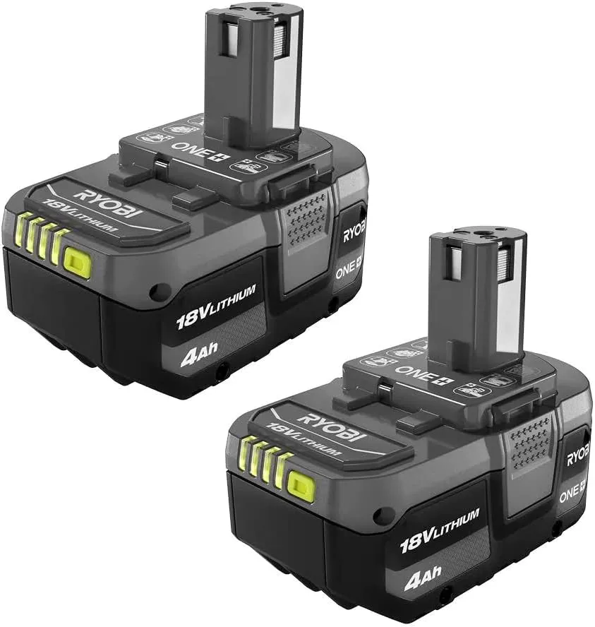 Ryobi PBP2005 ONE  (Plus) Battery 18-Volt Lithium-Ion 4.0 Ah Compatible with Over 225 18V ONE  Tools (2-Pack)