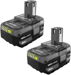Ryobi PBP2005 ONE  (Plus) Battery 18-Volt Lithium-Ion 4.0 Ah Compatible with Over 225 18V ONE  Tools (2-Pack)
