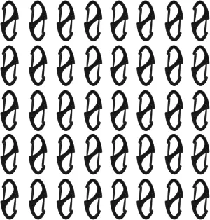 S Shaped Double Carabiner Keychain 1.6 Inch Dual Gate Binder Carabiner Ideal for Camping Traveling(Black, Silver,Dark Grey)
