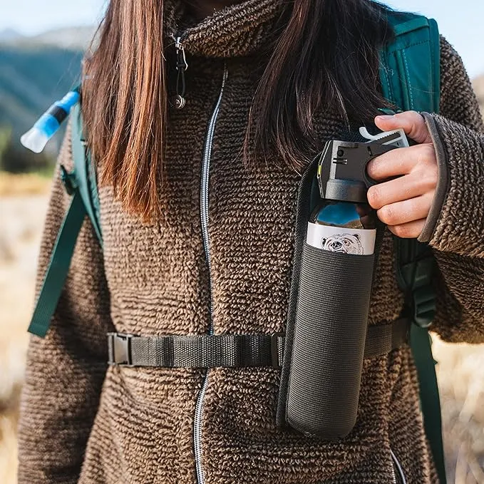 SABRE Frontiersman 7.9 fl oz. Bear Spray, Maximum Strength 2.0% Major Capsaicinoids, Powerful 30 ft. Range Bear Deterrent, Outdoor Camping & Hiking Protection, Quick Draw Holster & Multipack Options
