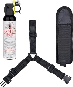 SABRE Frontiersman 9.2 fl oz. Bear Spray, Maximum Strength 2.0% Major Capsaicinoids, Powerful 35 ft. Range Bear Deterrent, Outdoor Camping & Hiking Protection, Quick Draw Holster & Multipack Options
