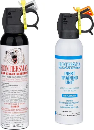 SABRE Frontiersman 9.2 fl oz. Bear Spray, Maximum Strength 2.0% Major Capsaicinoids, Powerful 35 ft. Range Bear Deterrent, Outdoor Camping & Hiking Protection, Quick Draw Holster & Multipack Options