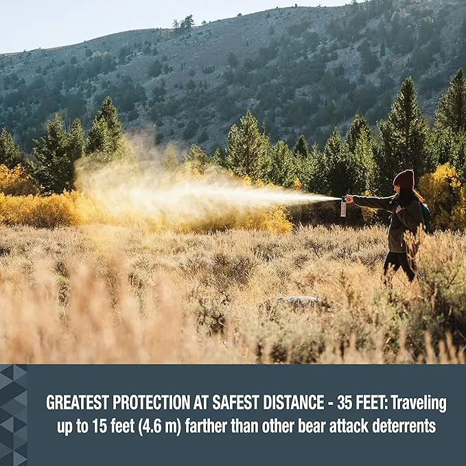 SABRE Frontiersman Bear Spray 9.2 oz (Holster Options & Multi-Pack Options) — Maximum Strength, Maximum Range & Greatest Protective Barrier Per Burst! — Effective Against All Types of Bears