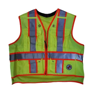 Safety Apparel X-Back Party Chief Summer Weight Survey Vest, Class 2 - Yellow