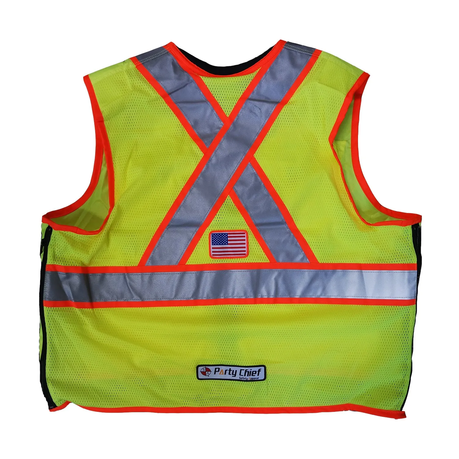 Safety Apparel X-Back Party Chief Summer Weight Survey Vest, Class 2 - Yellow