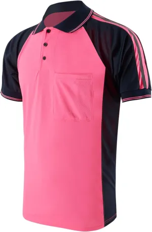 Safety Shirt High Visibility Short Long Sleeve Reflective Polo Shirts, Work T Shirts for Men Construction
