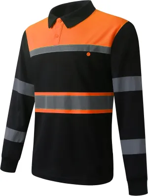 Safety Shirts for Men,High Reflective Men Polo Shirts with Pocket,Short Sleeve Workwear Breathable