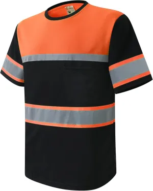 Safety Shirts for Men,High Reflective Men Polo Shirts with Pocket,Short Sleeve Workwear Breathable