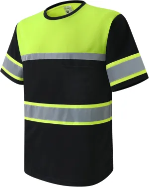 Safety Shirts for Men,High Reflective Men Polo Shirts with Pocket,Short Sleeve Workwear Breathable