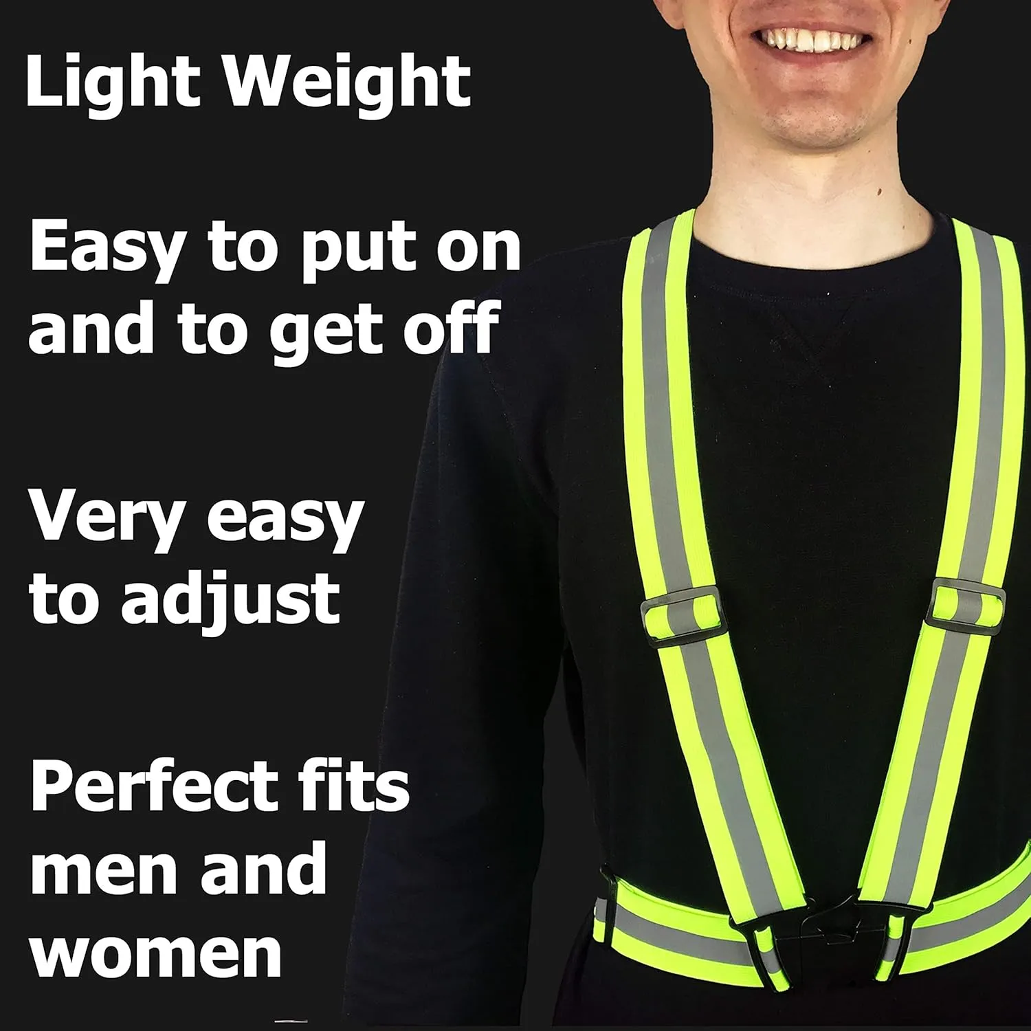 Safety Straps Reflective Vest for Running Hi Vis Suspenders Reflective for Men Women Safety Vests Strap Fully Adjustable